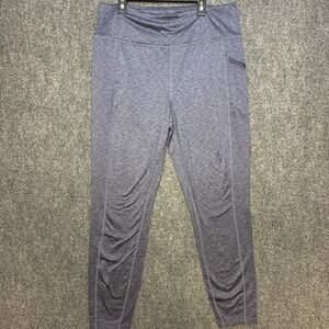 Eddie Bauer Women's Tight Leggings with Side Zip Pocket Blue Size Large